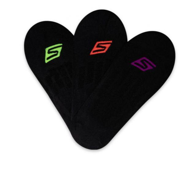 Skechers Womens 3 Pack Microfiber Liner Socks - Black